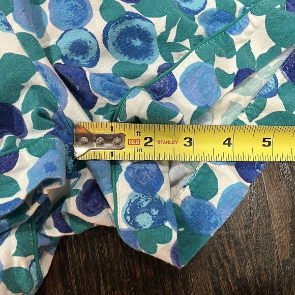 J Crew Pajama Short Set Women’s Medium Blueberry Floral Button Up Novelty - Picture 6 of 10